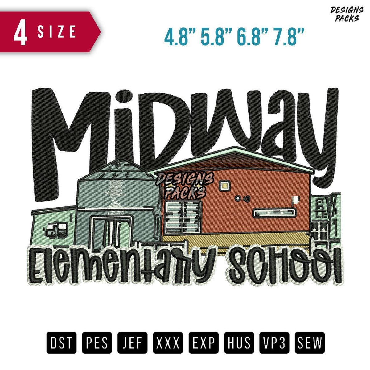 Midway Embroidery Design