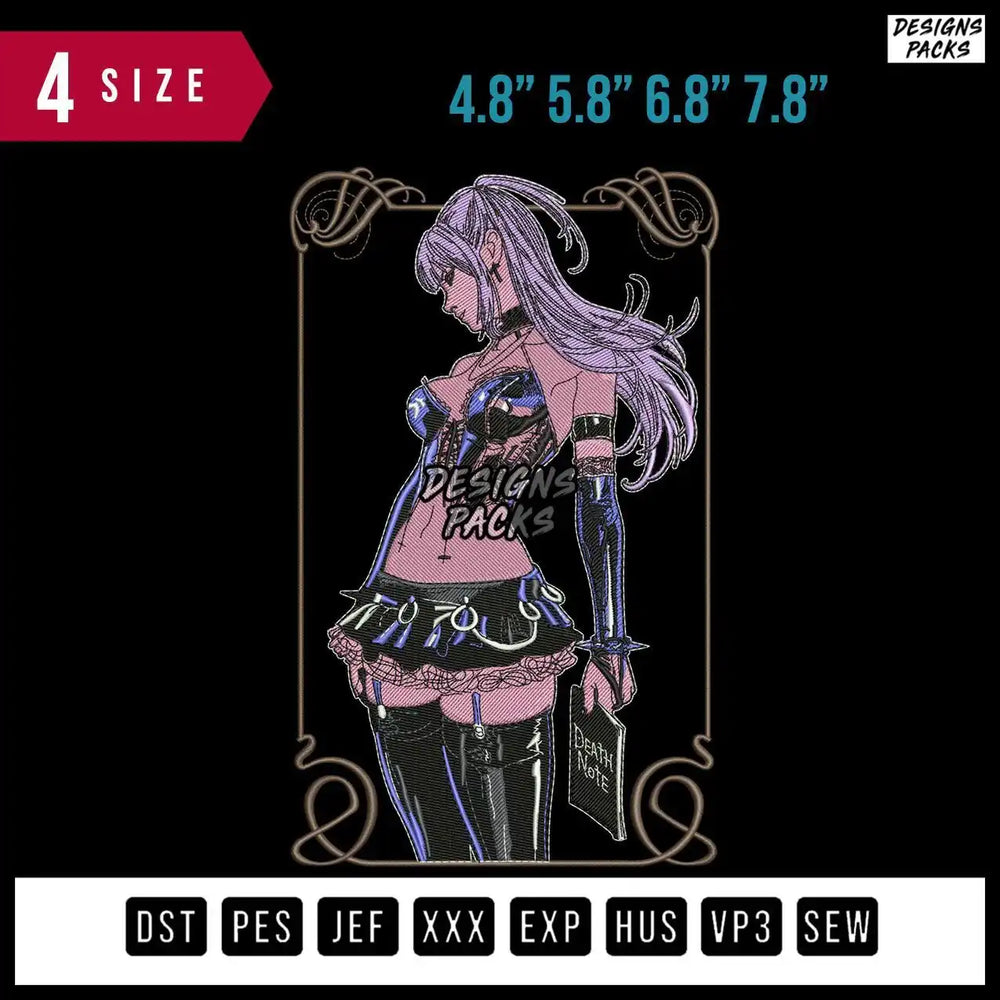 Misa Amane Frame Embroidery Design