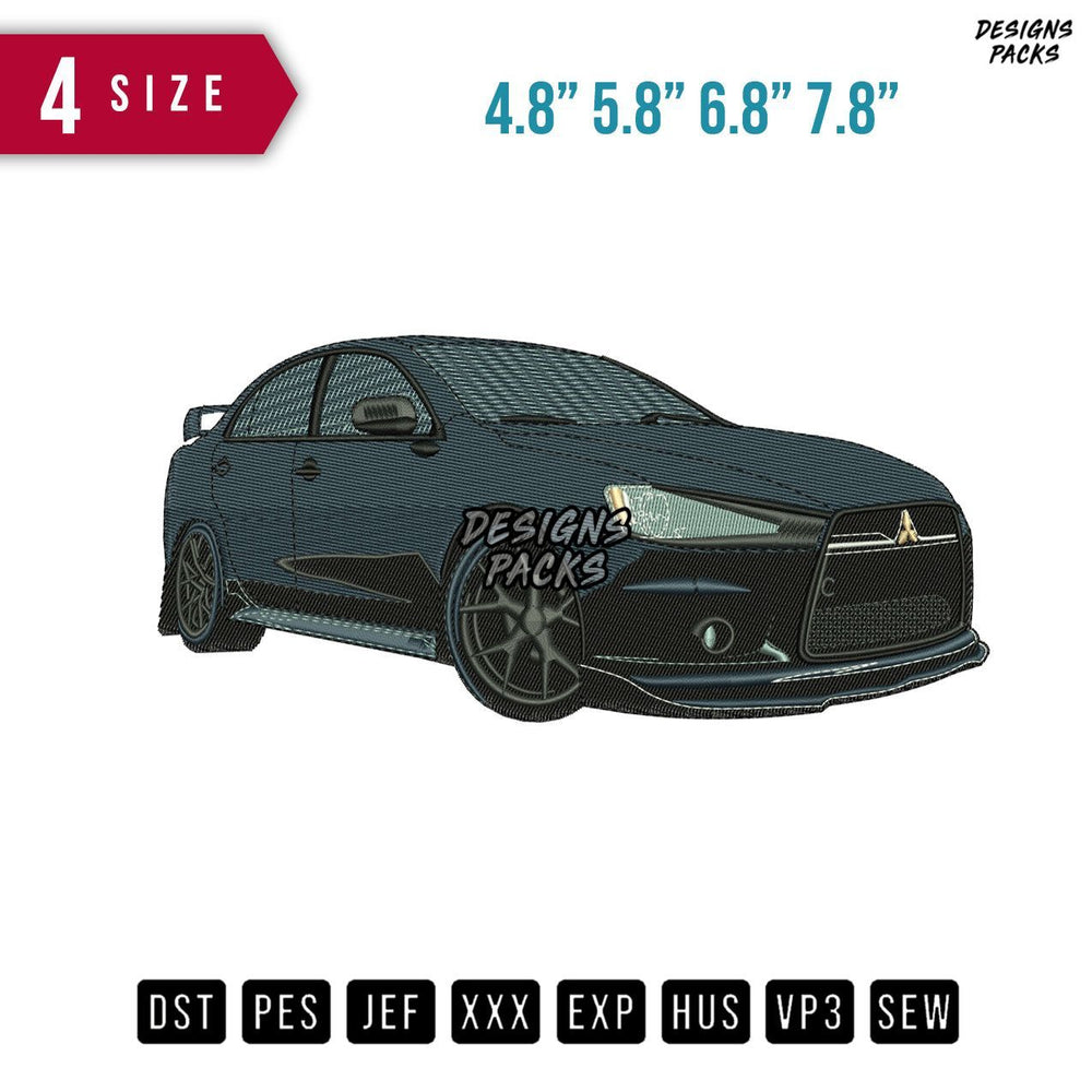 Mitsubishi Lancer Embroidery Design