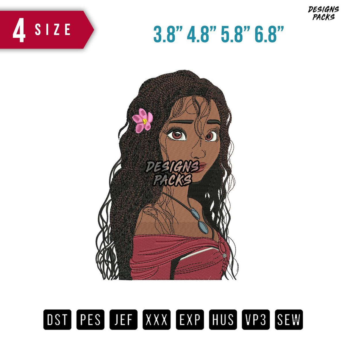 Moana Beauty Embroidery Design