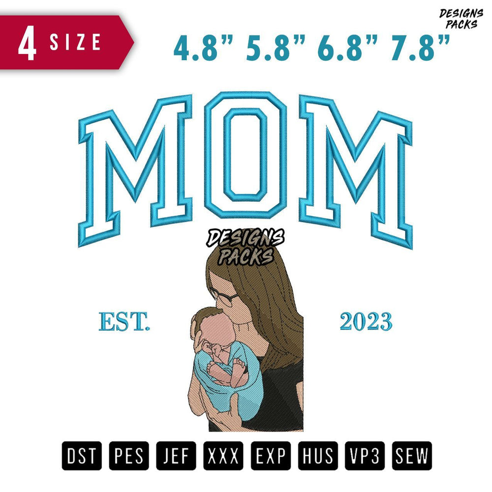 Mom Baby Huge Embroidery Design