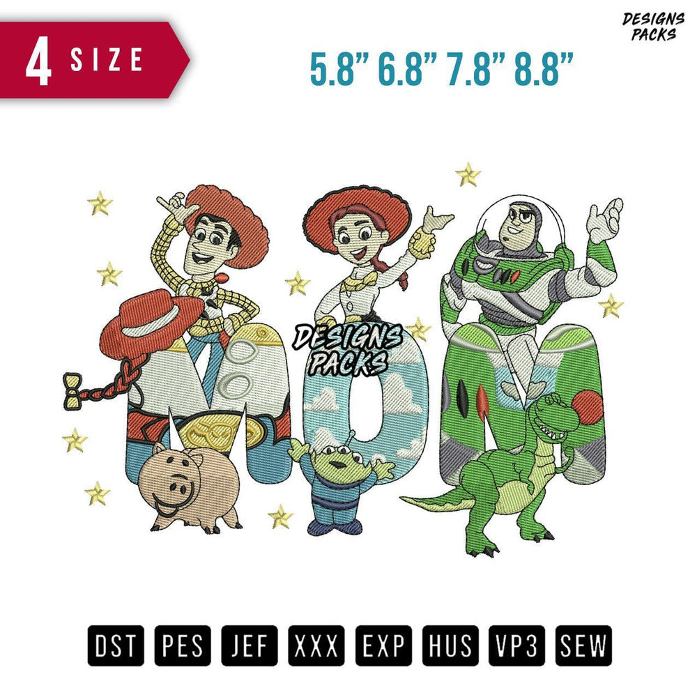 Mom Toy Story Embroidery Design