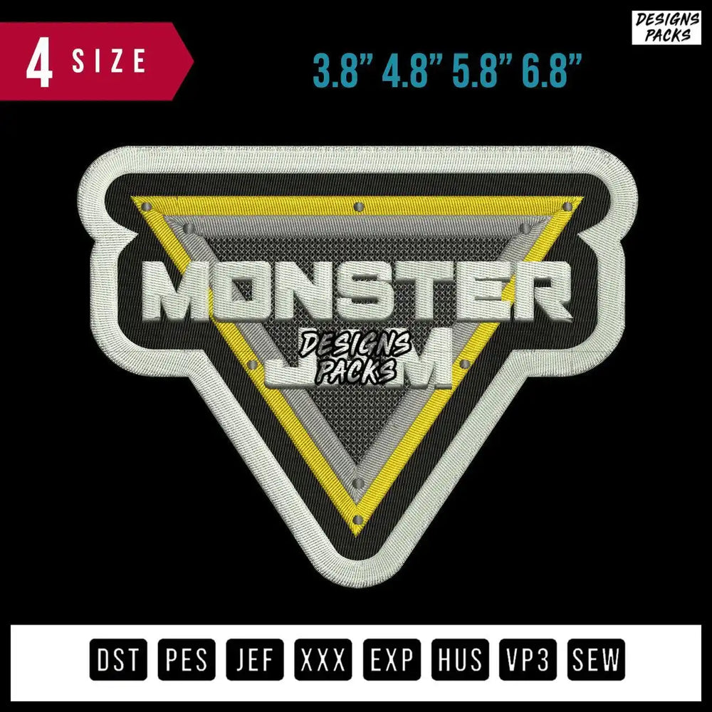 Monster Jam Embroidery Design
