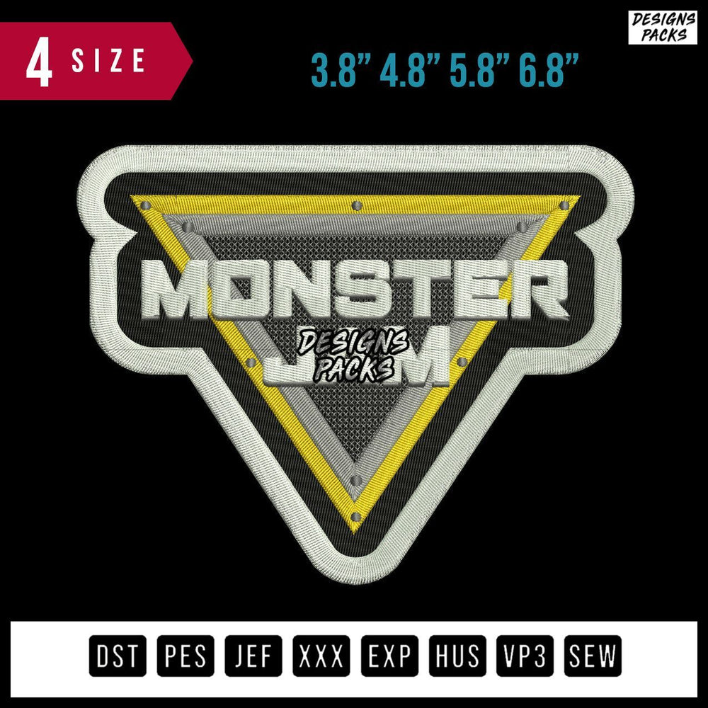Monster Jam Embroidery Design