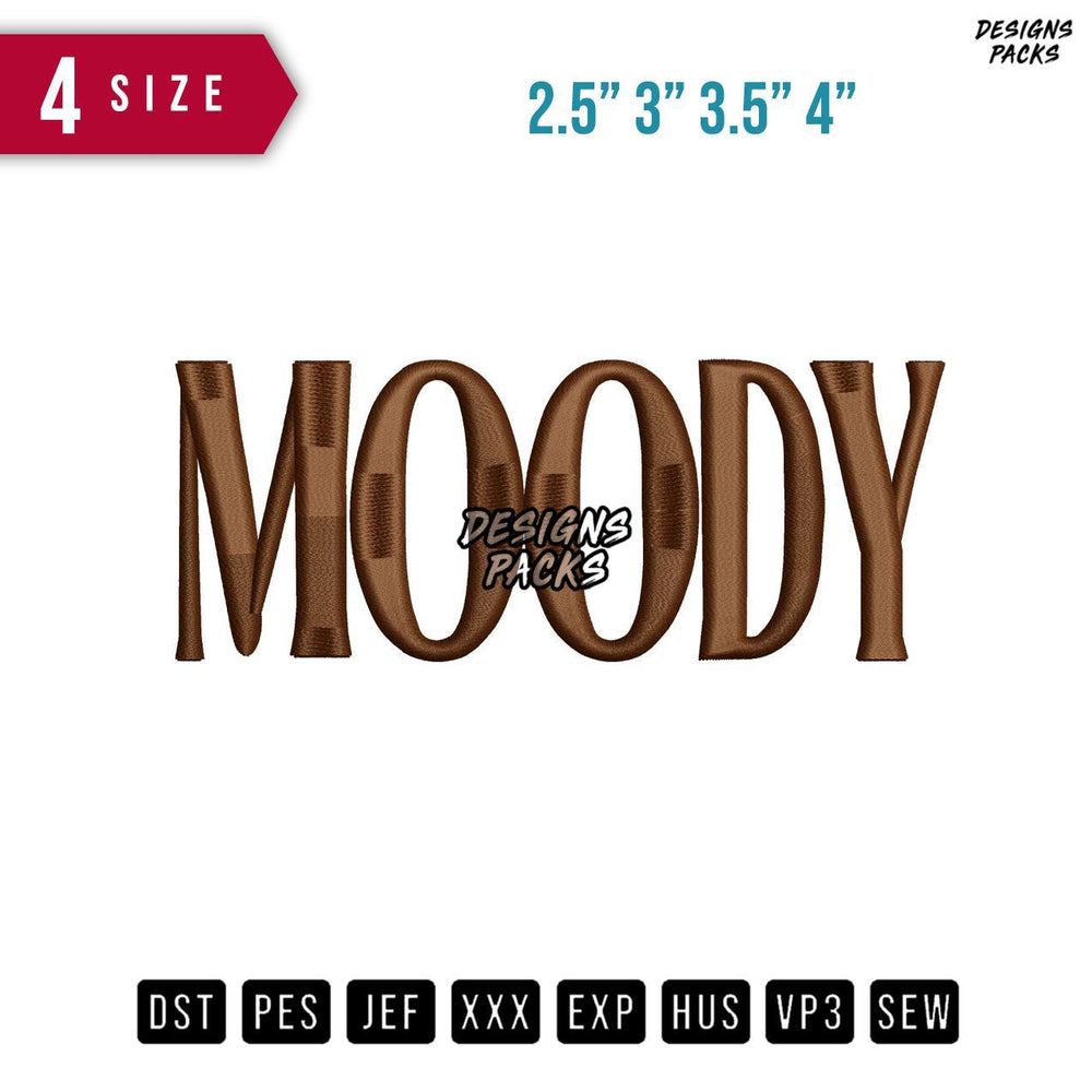 Moody 3D Puff Embroidery Design