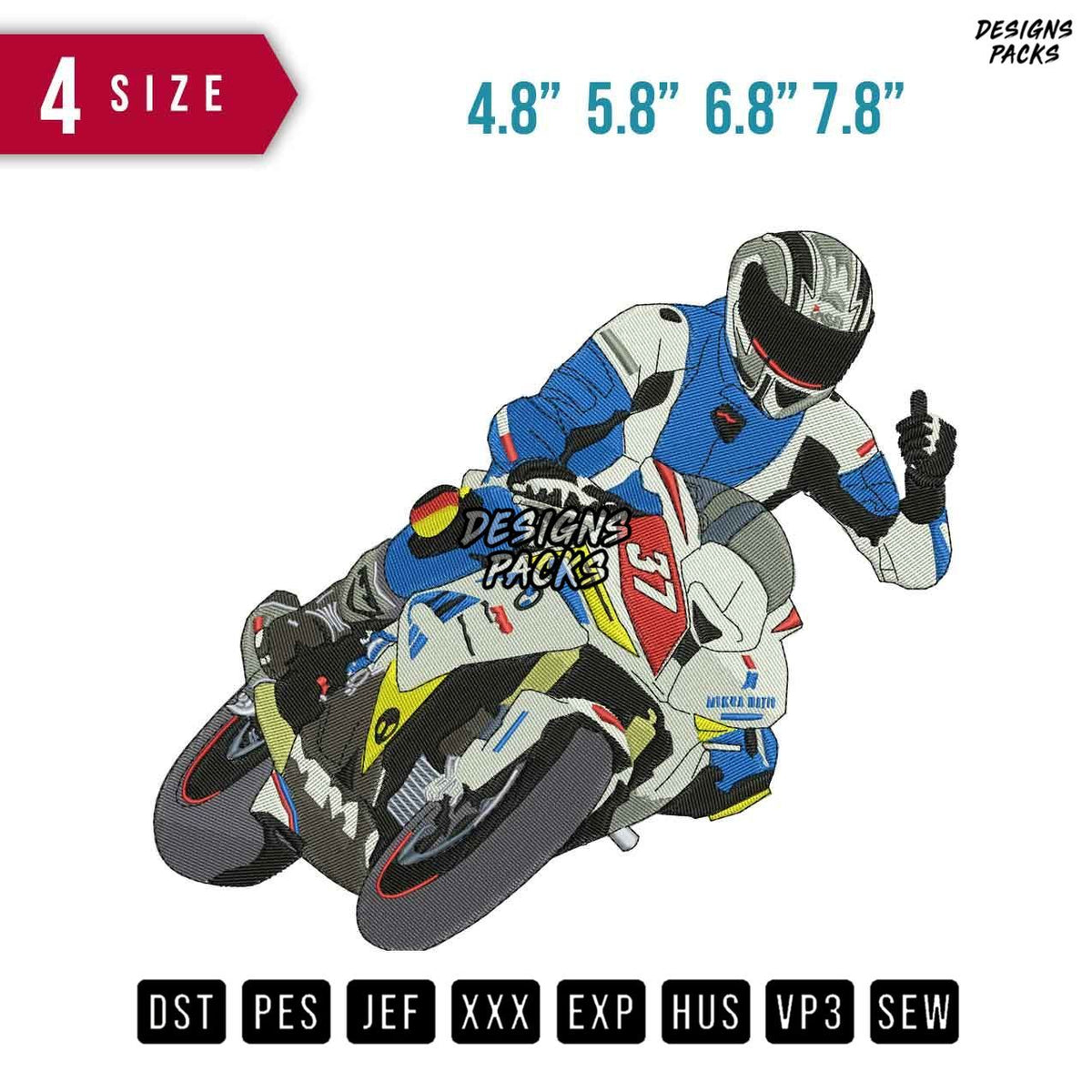 Moto gp 37 Embroidery Design