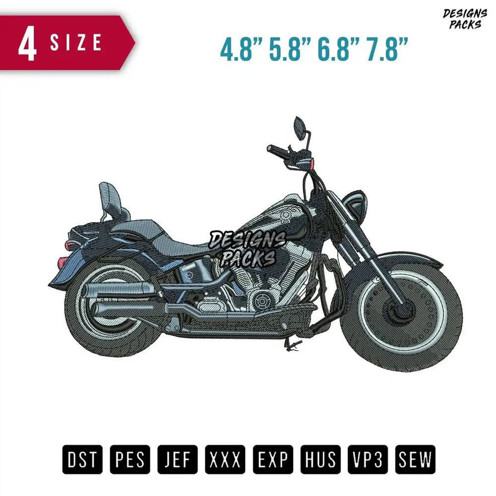 Motorcycle Harley Embroidery Design