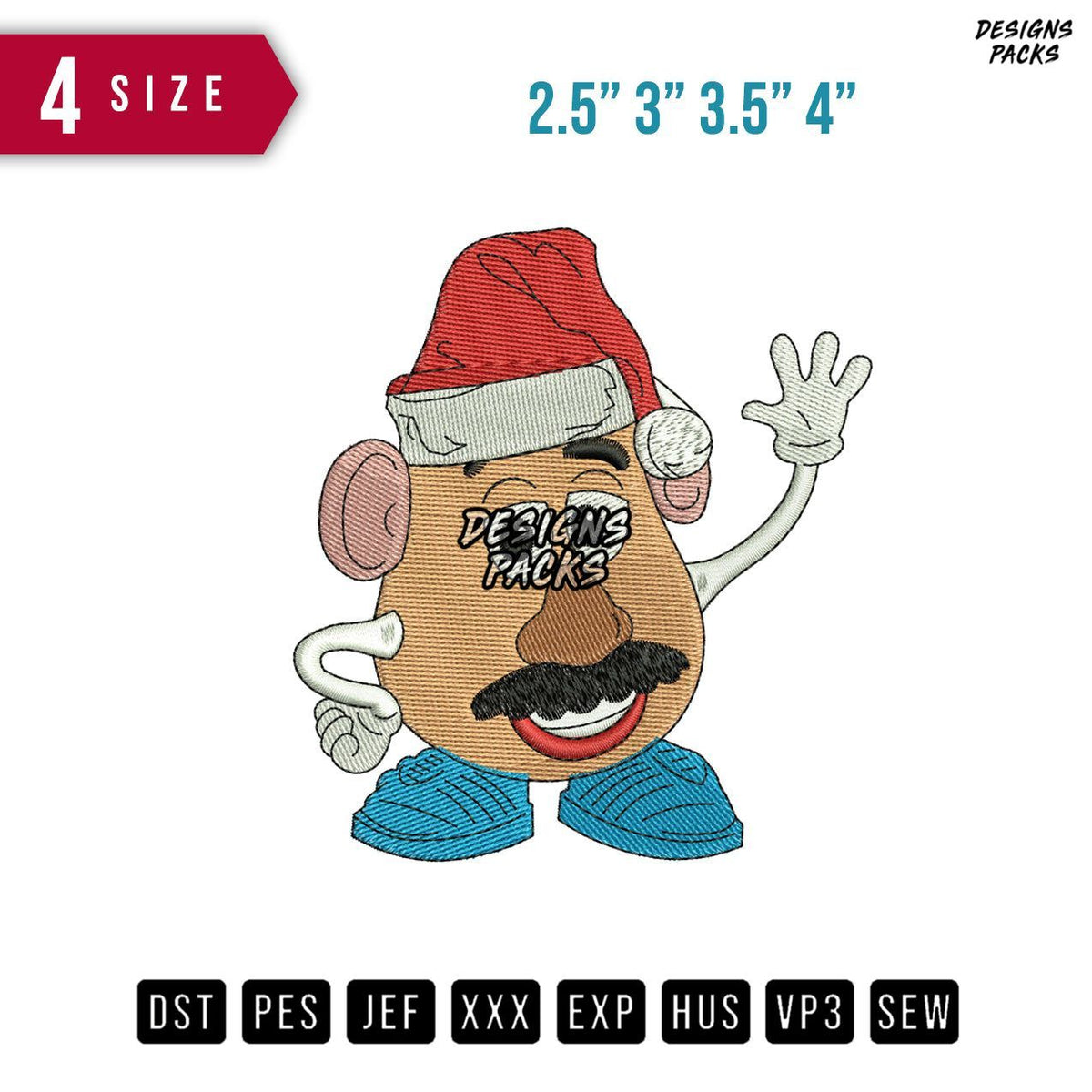 Mr Potato Christ Embroidery Design