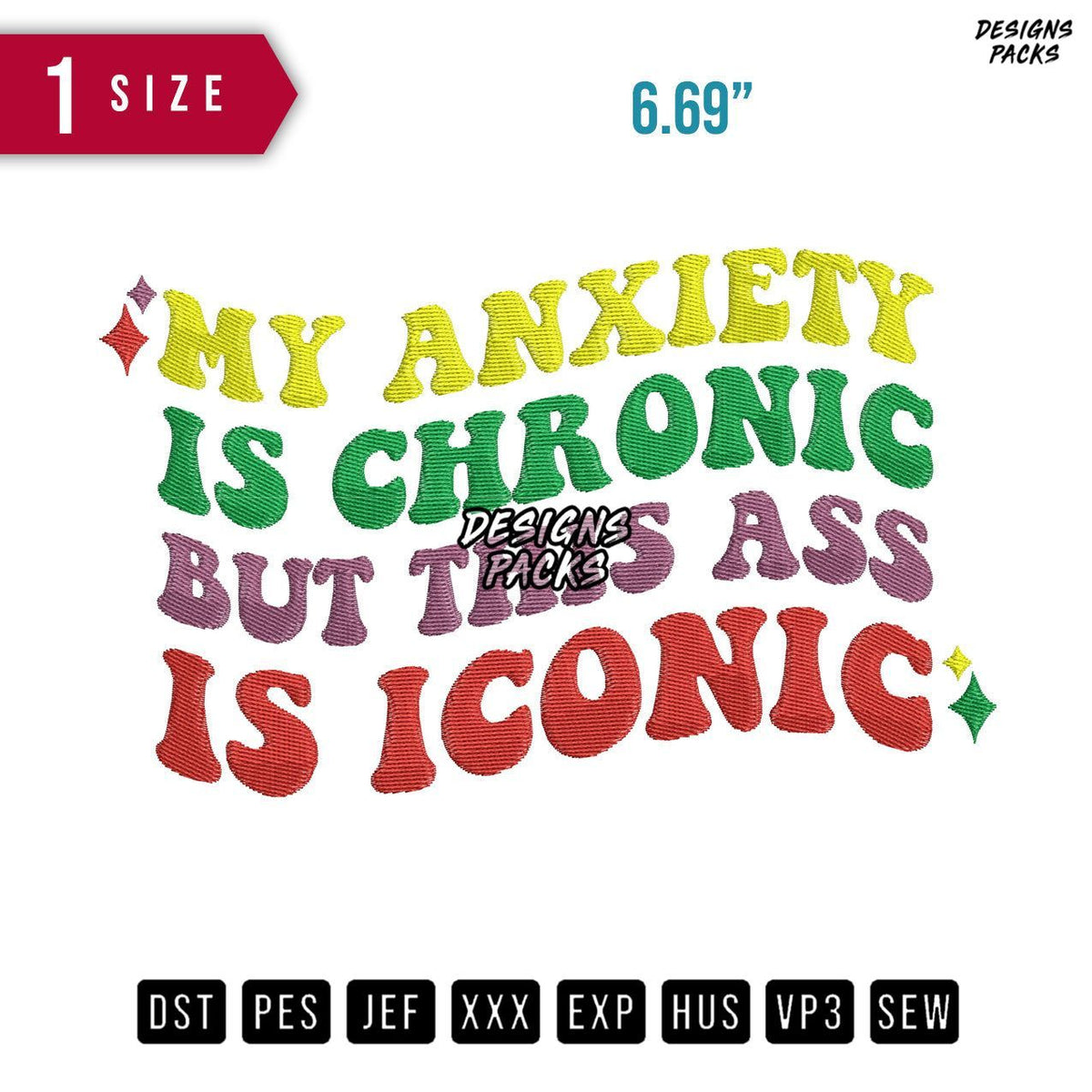 My Anxiety Embroidery Design
