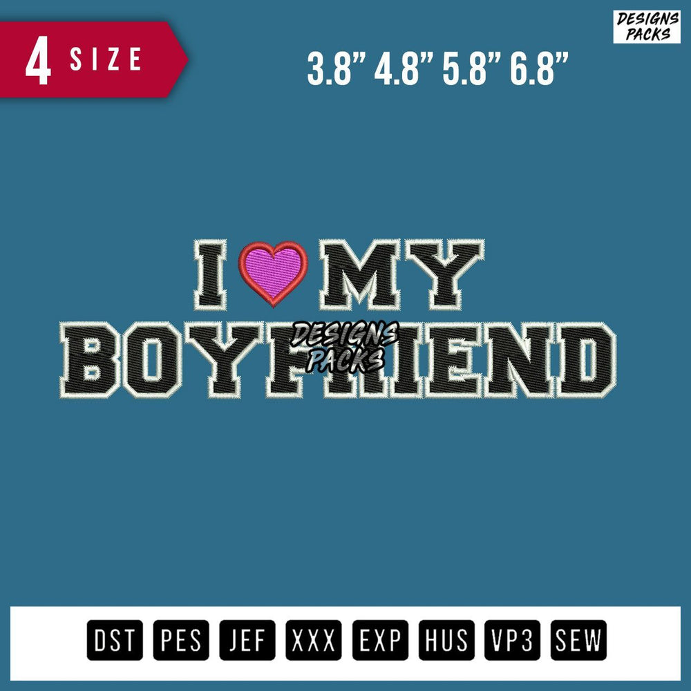 My Boy Friend B Embroidery Design