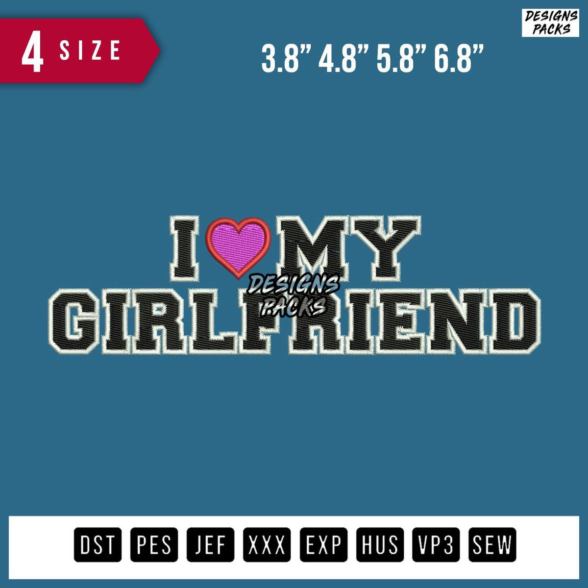 My Girl Friend Embroidery Design