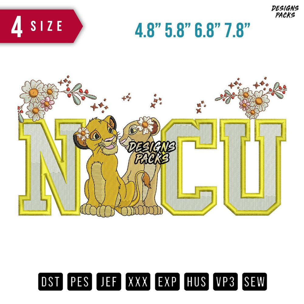 NCU Simba Nala Embroidery Design