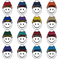 Load image into Gallery viewer, 32 SMILEY BEANIE Football Teams Designs Bundle PNG
