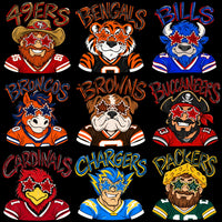 Load image into Gallery viewer, 32 Mascots Stars Sunglasses Football Teams Designs Bundle PNG
