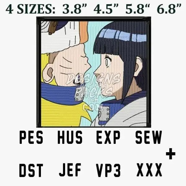 Naruto Hinata Anime Embroidery Design designspacks