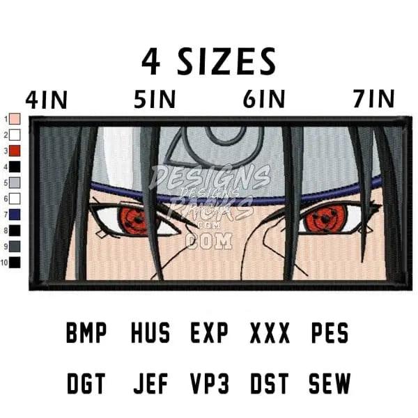 Naruto Uchiha Itachi Eyes Anime Embroidery Design designspacks