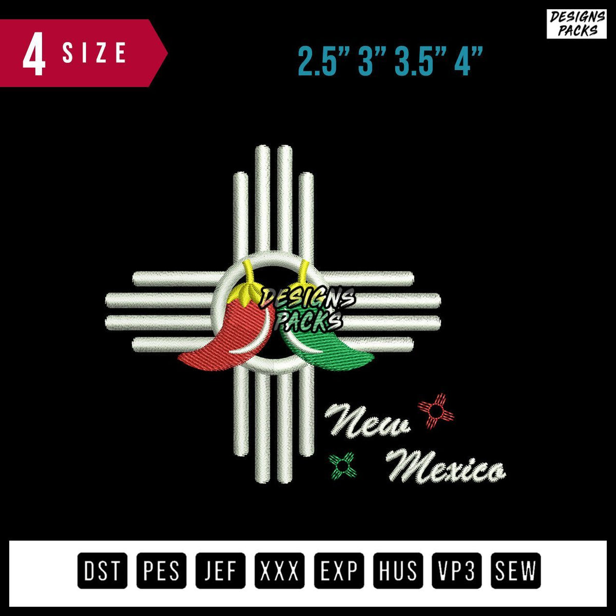 New Mexico Embroidery Design