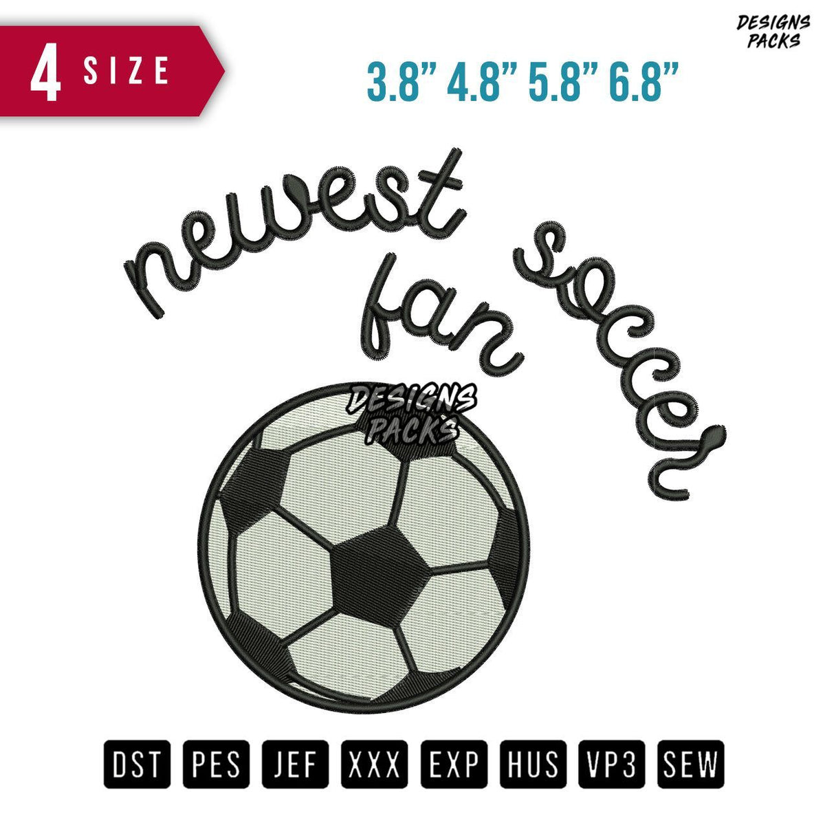 Newest Soccer Embroidery Design