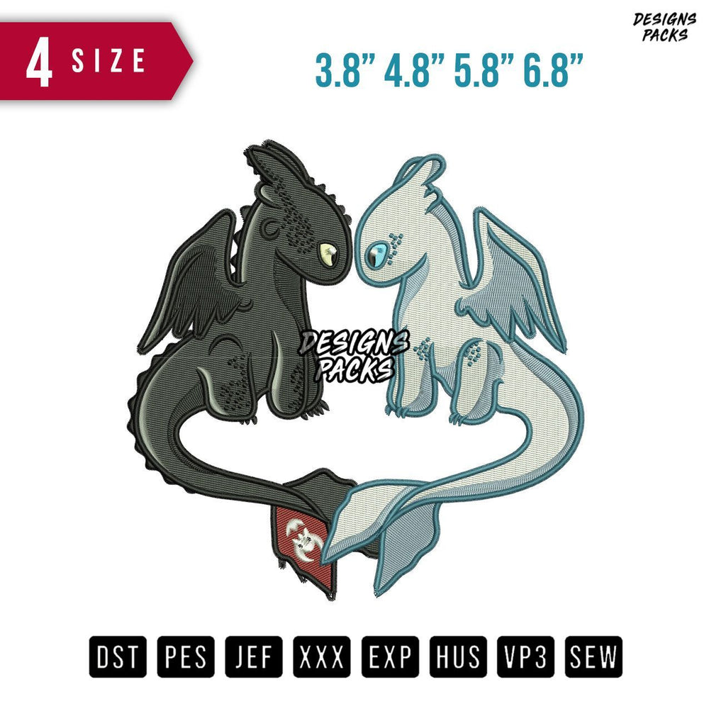 Night Furry And Light Furry Embroidery Design