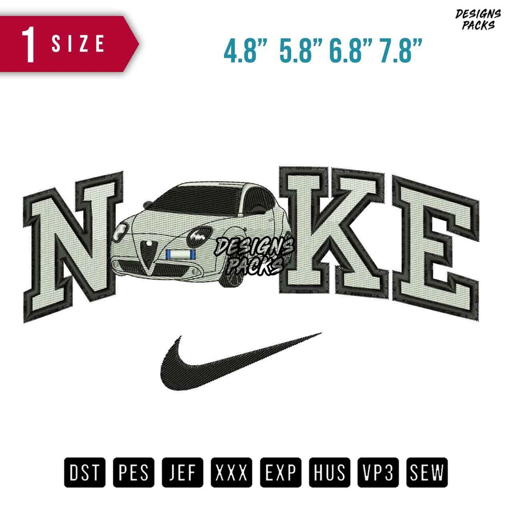 Swoosh Brand Alfa Romeo Mito Embroidery Design