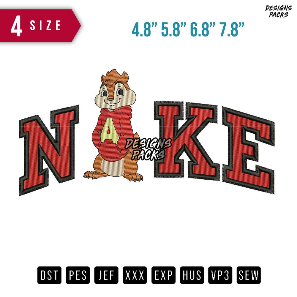 Swoosh Brand Alvin Stand B Embroidery Design