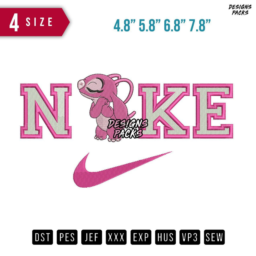 Swoosh Brand Angel Kiss B Embroidery Design
