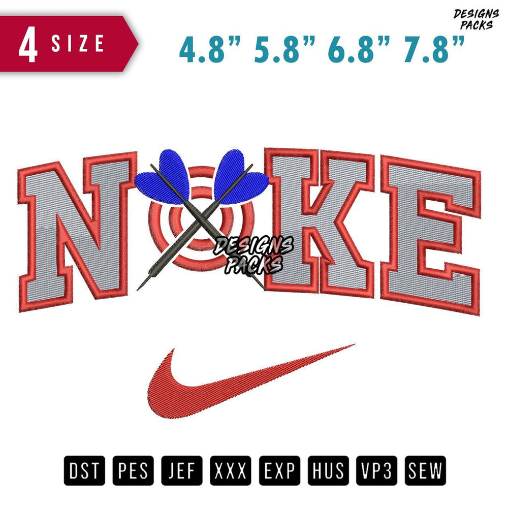 Swoosh Brand Archery Embroidery Design