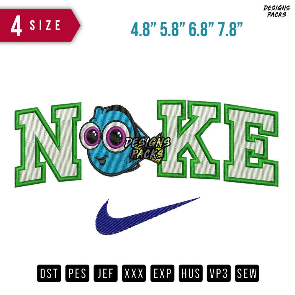 Swoosh Brand Baby Dory Embroidery Design