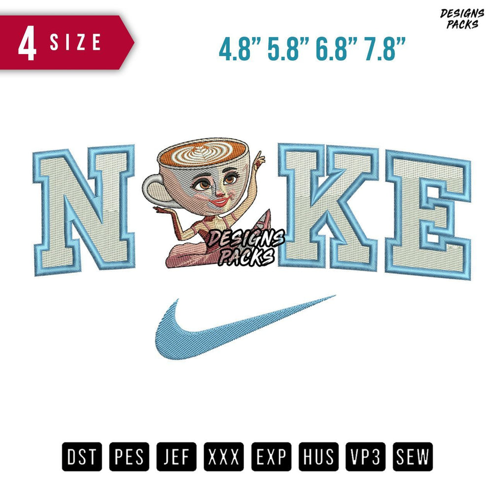 Swoosh Brand Ballerina Cappucina Embroidery Design