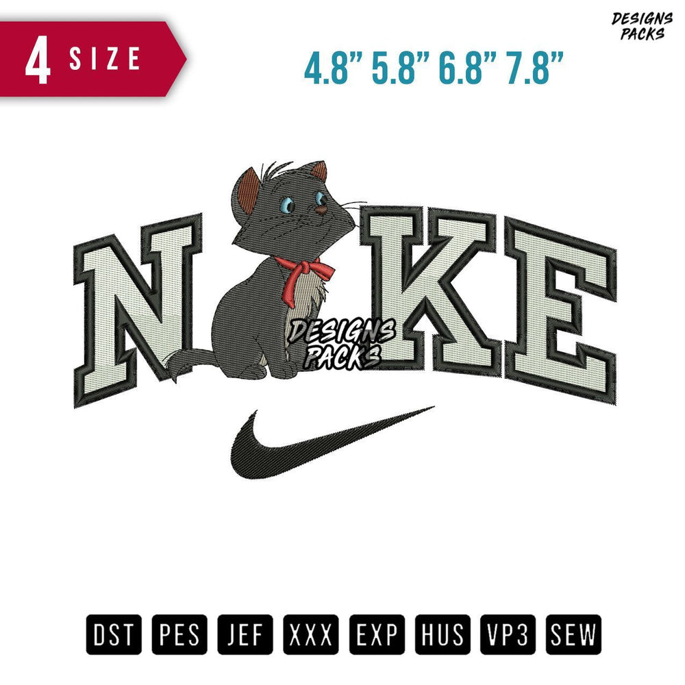 Swoosh Brand Berlioz Cat Embroidery Design