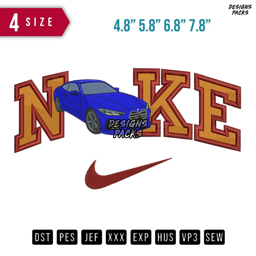 Swoosh Brand Bmw Blues Embroidery Design