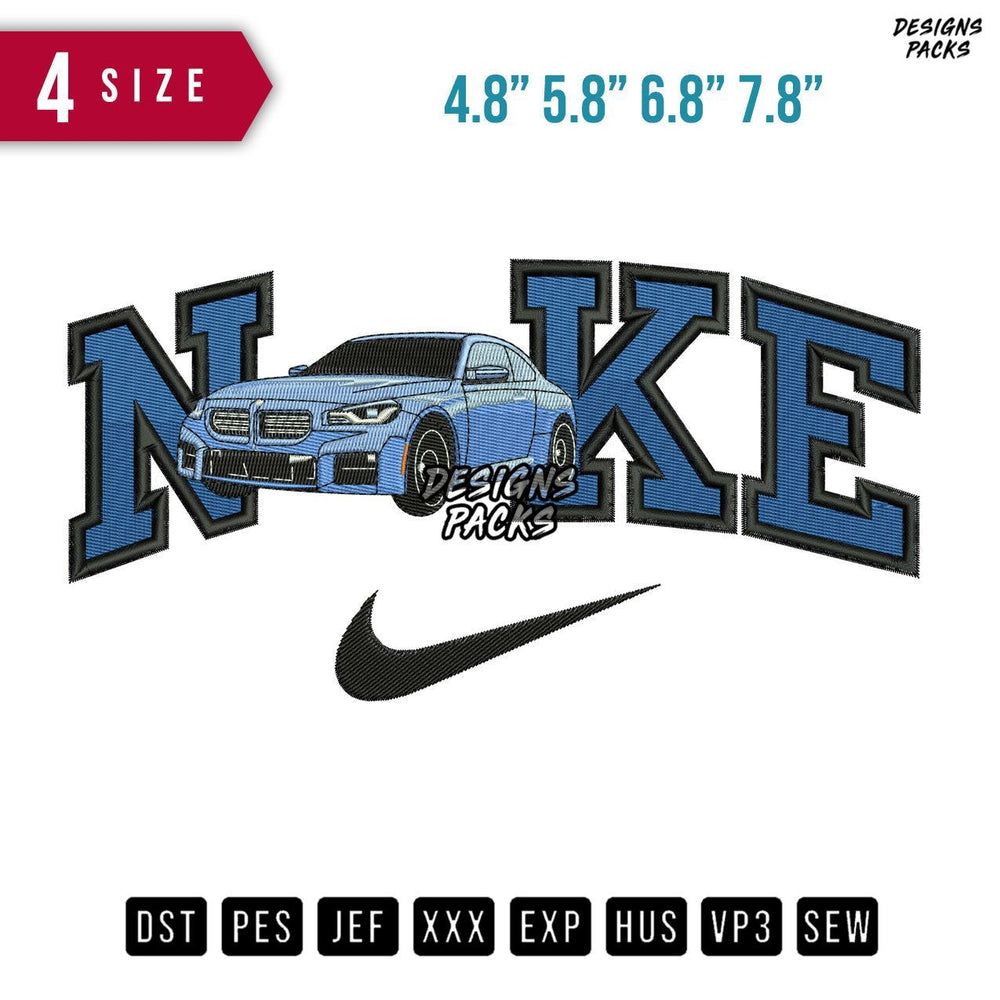 Swoosh Brand Bmw M2 B Embroidery Design