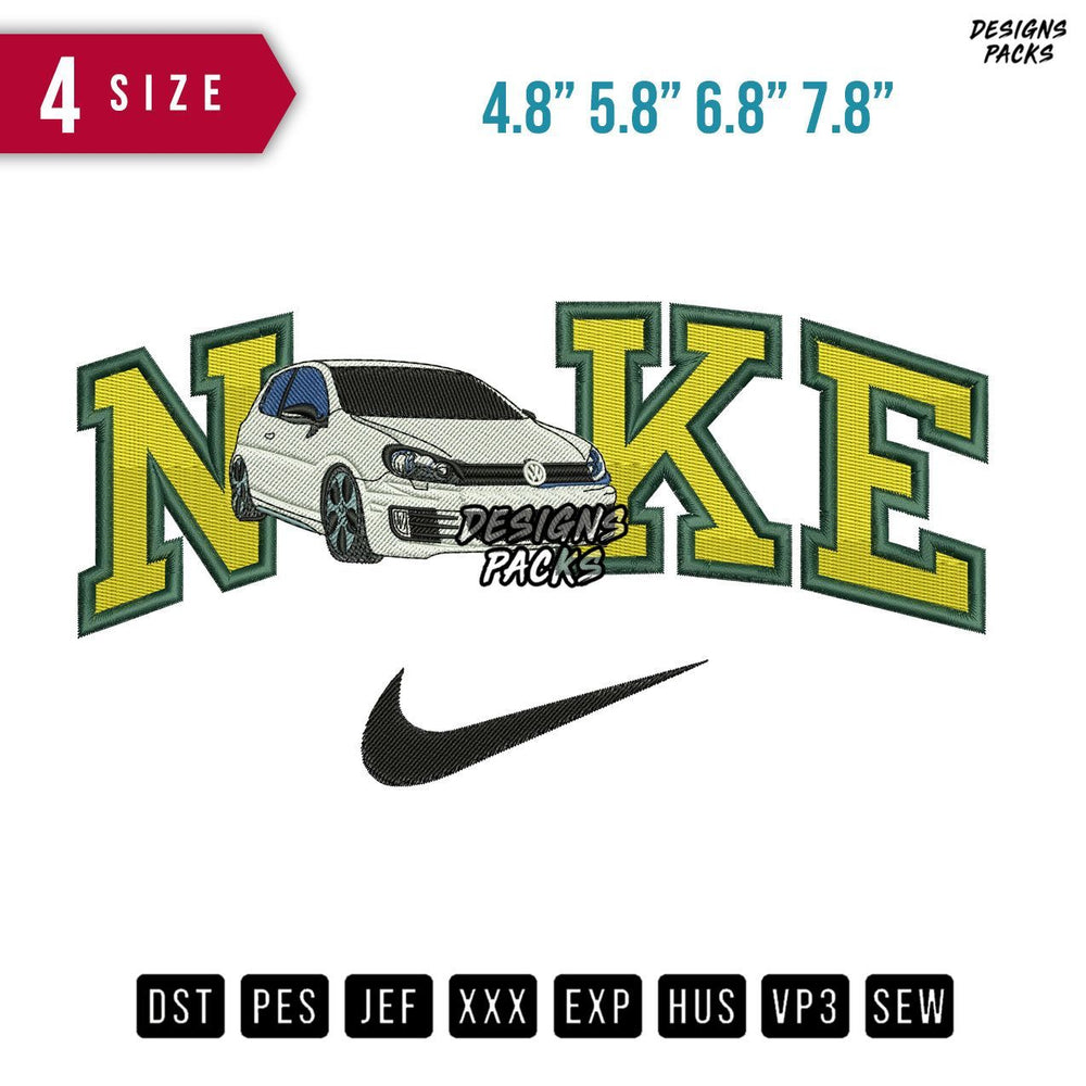 Swoosh Brand Bmw White B Embroidery Design