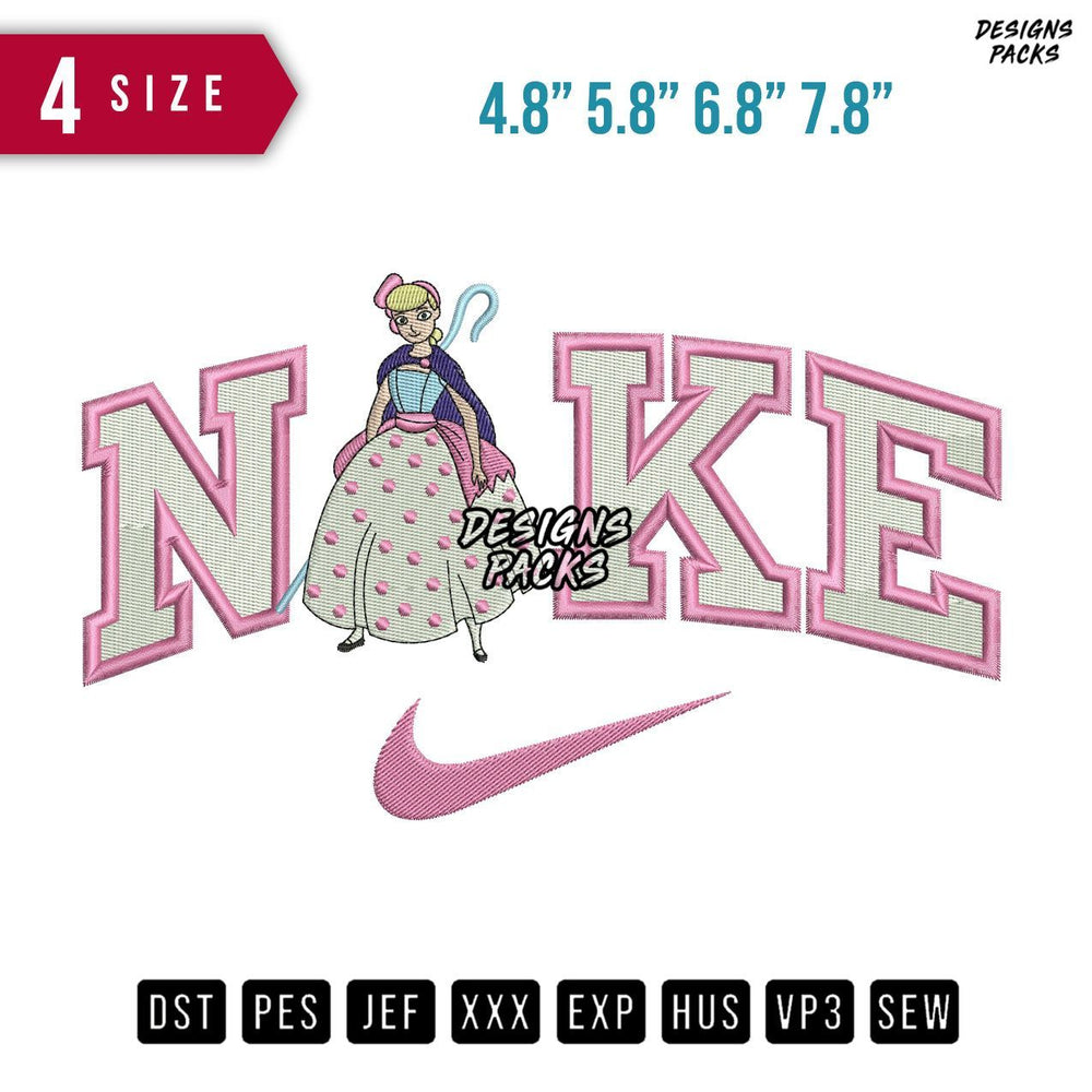 Swoosh Brand Bo Peep Stand Embroidery Design