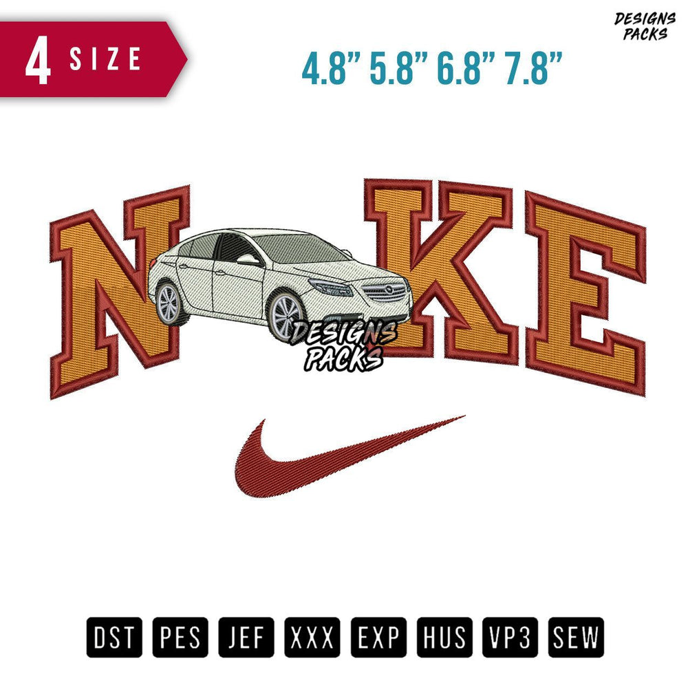 Swoosh Brand Car Opel Embroidery Design