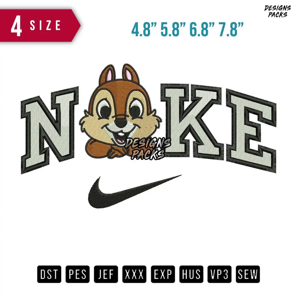 Swoosh Brand Chip Embroidery Design