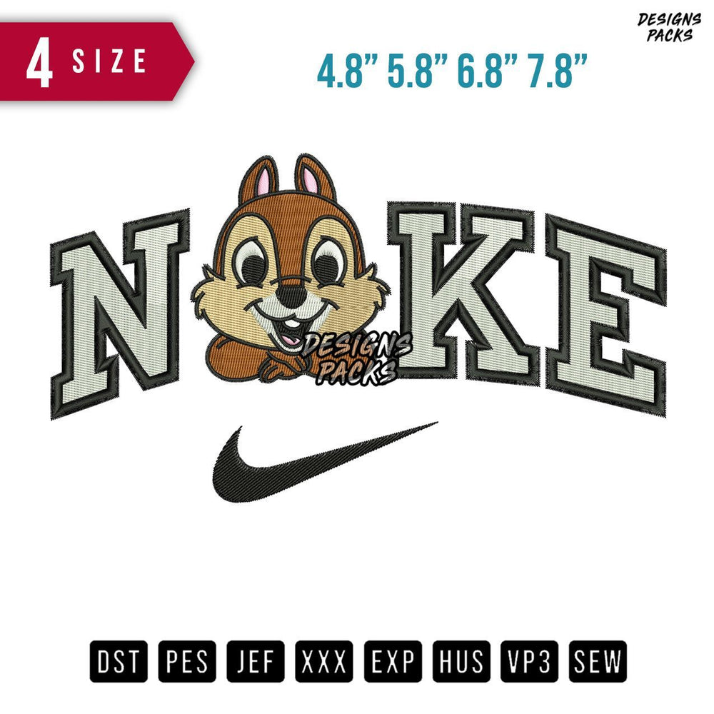 Swoosh Brand Chip Embroidery Design