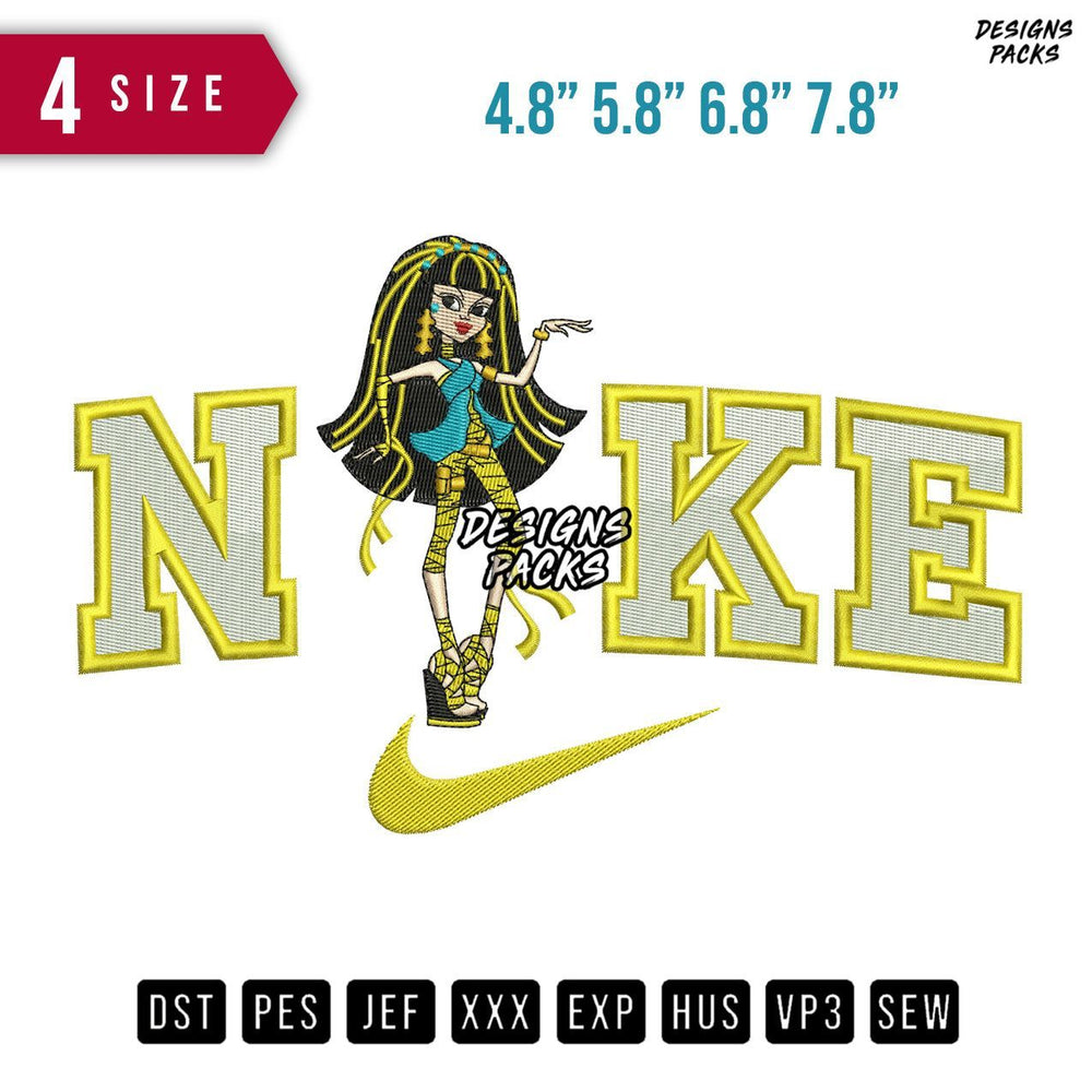 Swoosh Brand Cleo De Nila Embroidery Design
