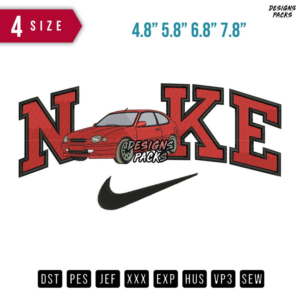 Swoosh Brand Corolla E 110 Embroidery Design