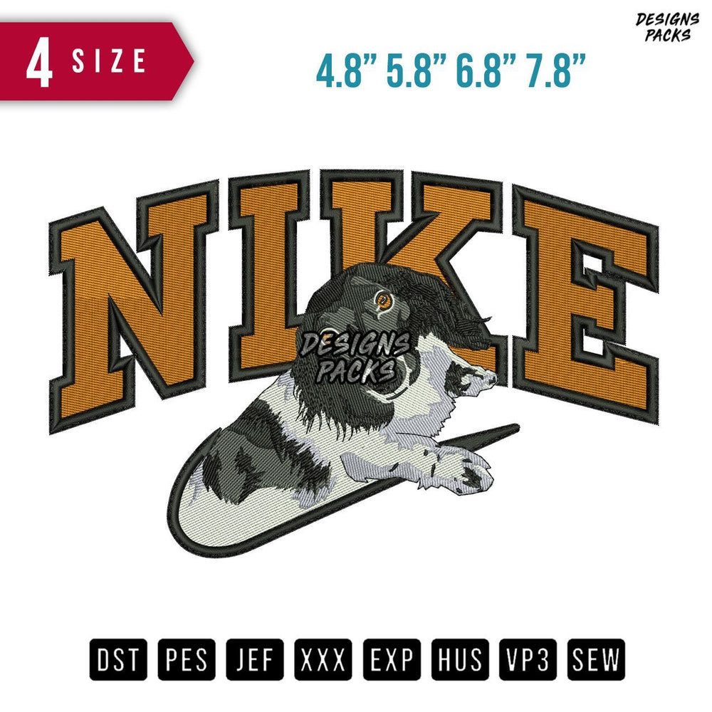 Swoosh Brand Dachshund Embroidery Design