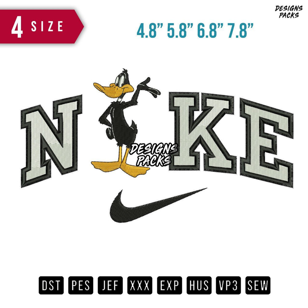 Swoosh Brand Daffy Duck Embroidery Design
