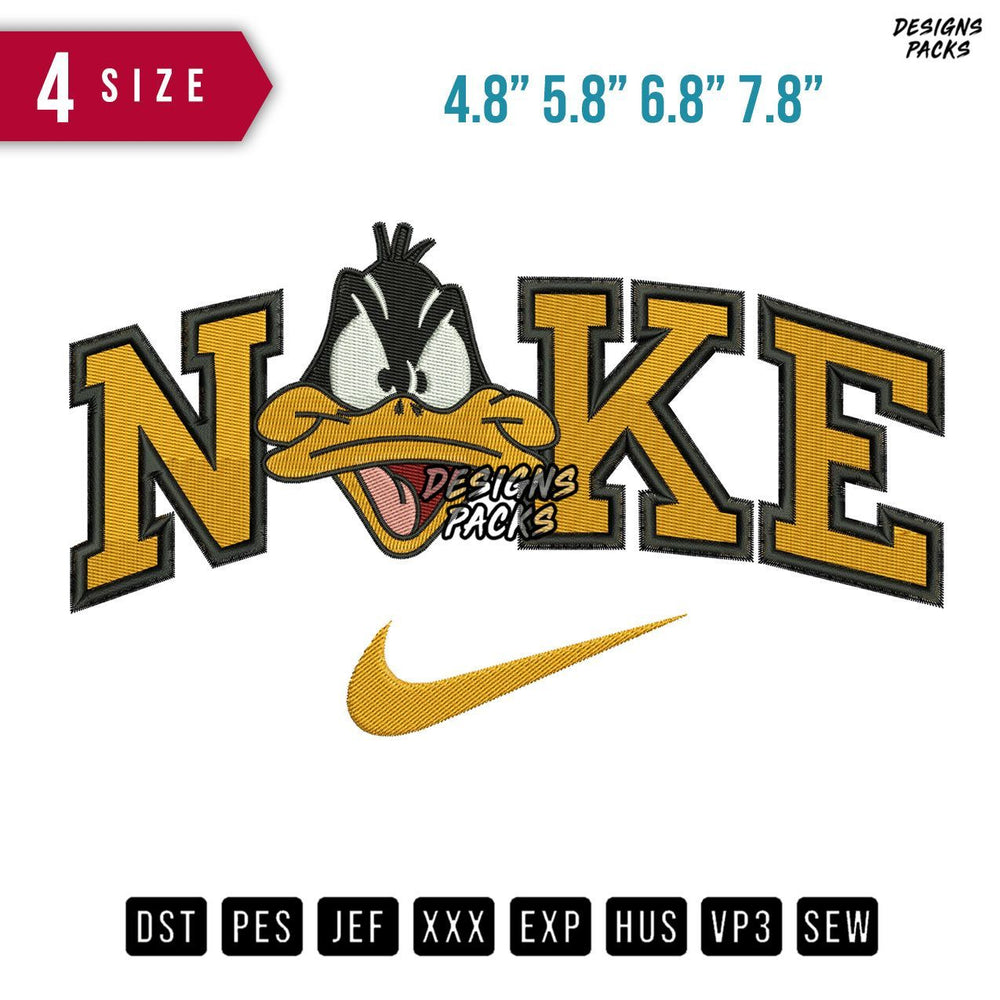 Swoosh Brand Daffy Embroidery Design