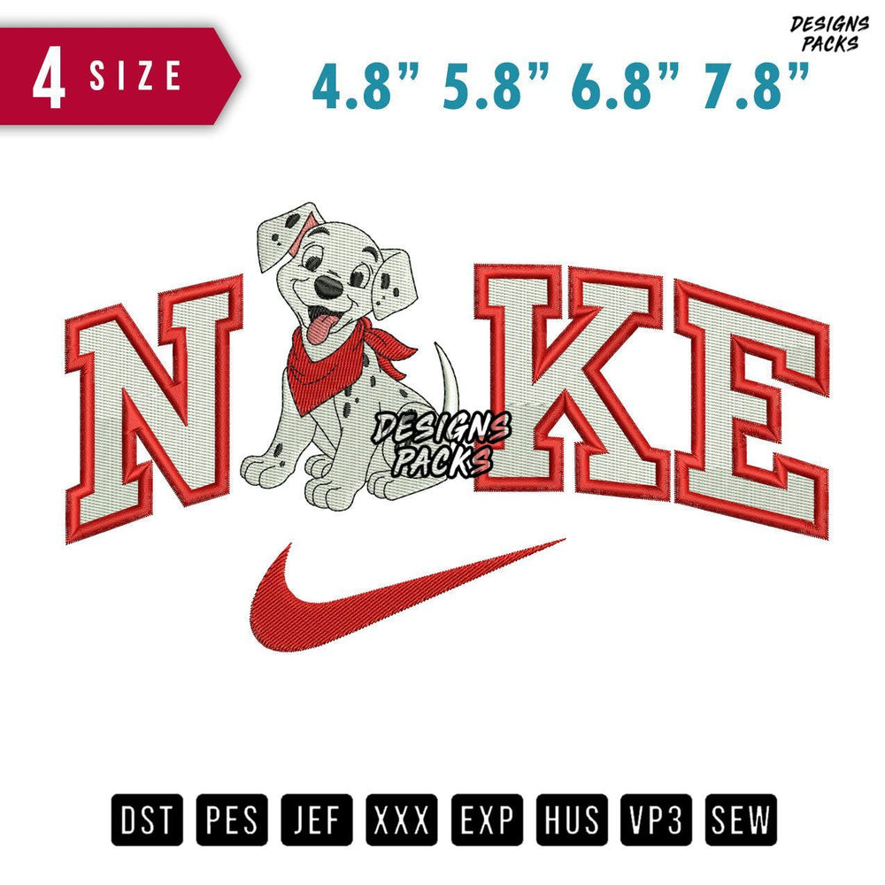 Swoosh Brand Dalmatian Dog B Embroidery Design