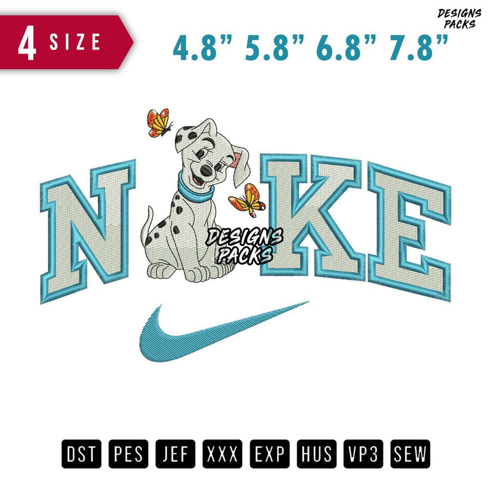 Swoosh Brand Dalmatian Dog C Embroidery Design