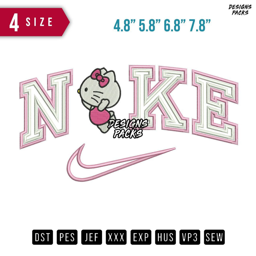 Swoosh Brand Db Hellokitty Embroidery Design