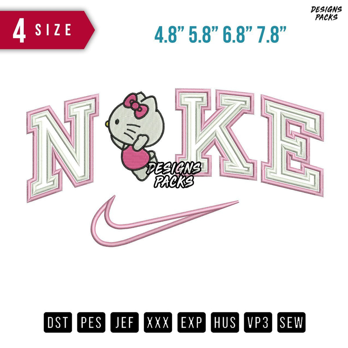 Swoosh Brand Db Hellokitty Embroidery Design