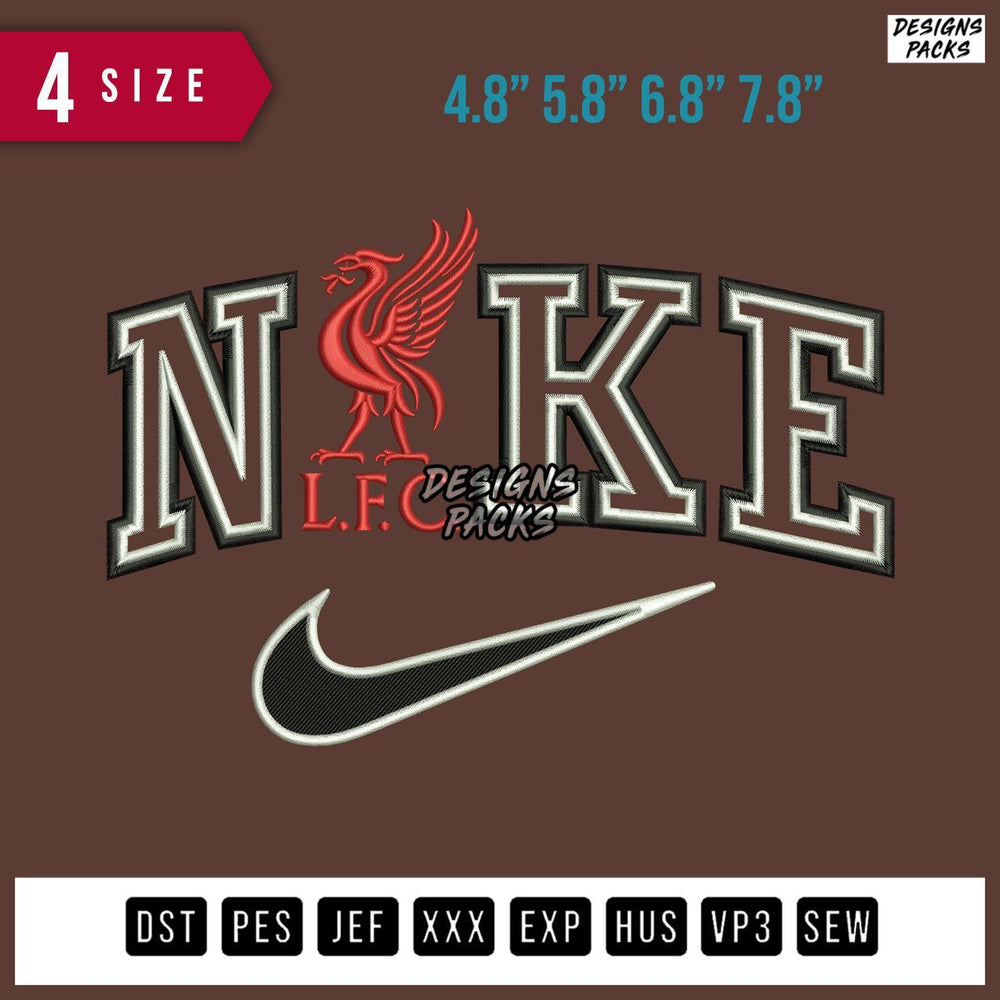 Swoosh Brand Double Lfc Embroidery Design