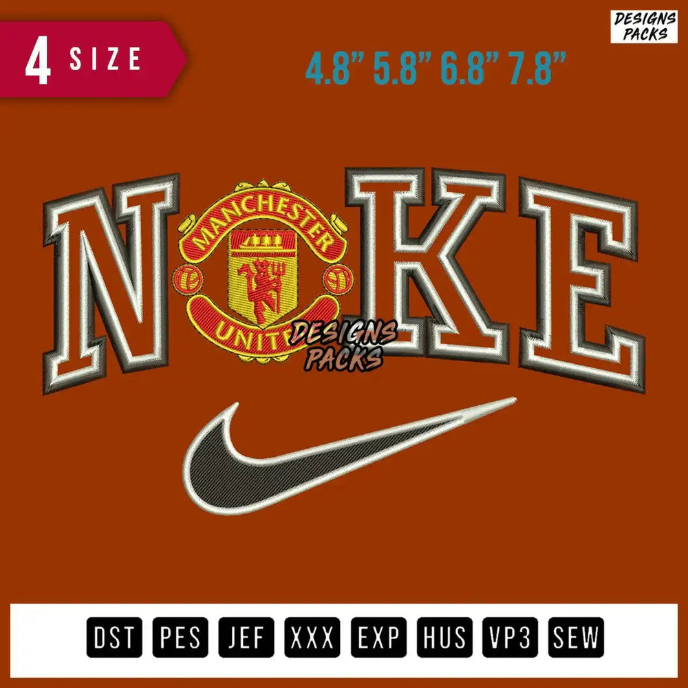 Swoosh Brand Double MU Embroidery Design