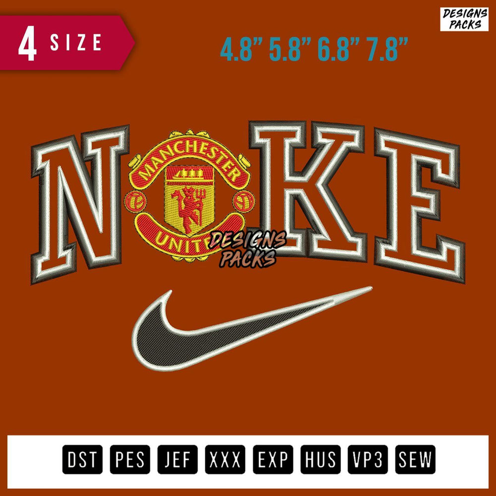 Swoosh Brand Double MU Embroidery Design