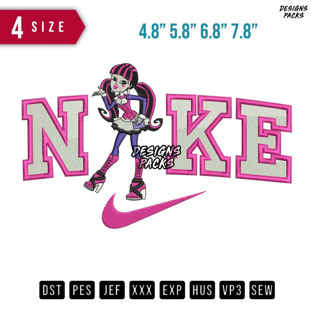 Swoosh Brand Draculaura Embroidery Design
